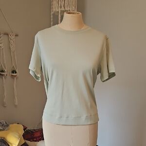 Light Green Boxy Crew Neck Tee